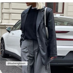 NA-KD Black leather blazer